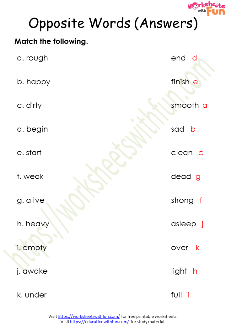 english-class-1-opposite-antonyms-words-worksheet-2-answer